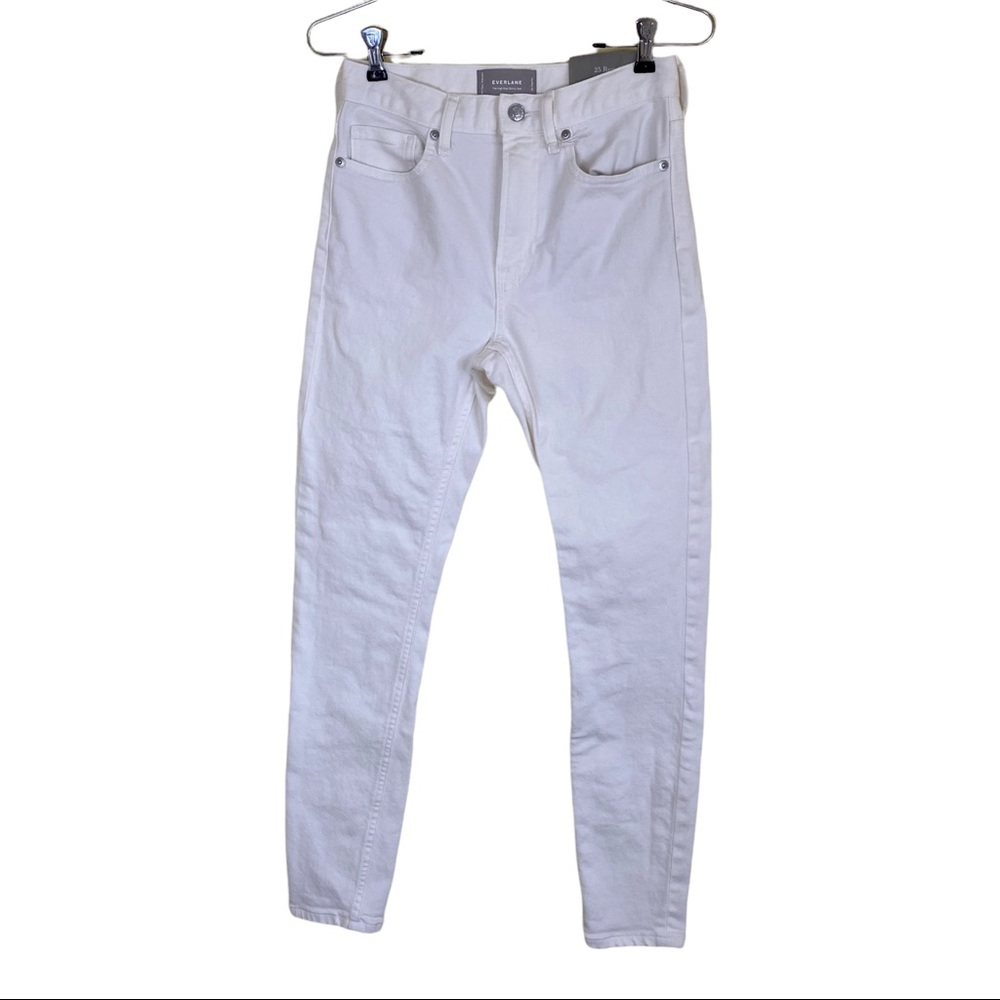 Everlane High Rise Skinny White Jeans 25